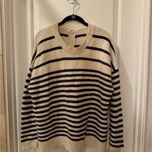 Striped Cream and Black Women’s Sweater